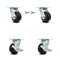 Service Caster 4 Inch Rubber on Aluminum Caster Set with Roller Bearings 2 Swivel Lock 2 Brake SCC-30CS420-RAR-BSL-2-TLB-2 - alternate 2
